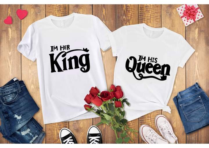 King/Queen Valentine Sublimation/DTF T-Shirt Images Bundle