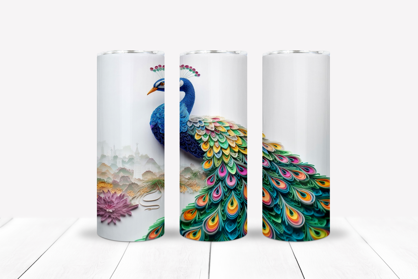 Peacock 20oz Sublimation Tumbler Image Bundle