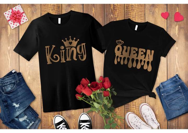 King/Queen Valentine Sublimation/DTF T-Shirt Images Bundle