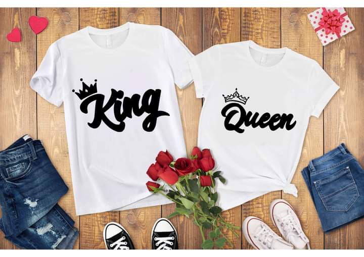 King/Queen Valentine Sublimation/DTF T-Shirt Images Bundle