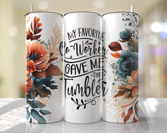 Floral Co-Worker 20oz Sublimation Tumbler Image