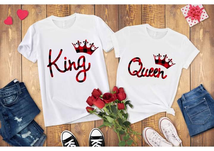 King/Queen Valentine Sublimation/DTF T-Shirt Images Bundle