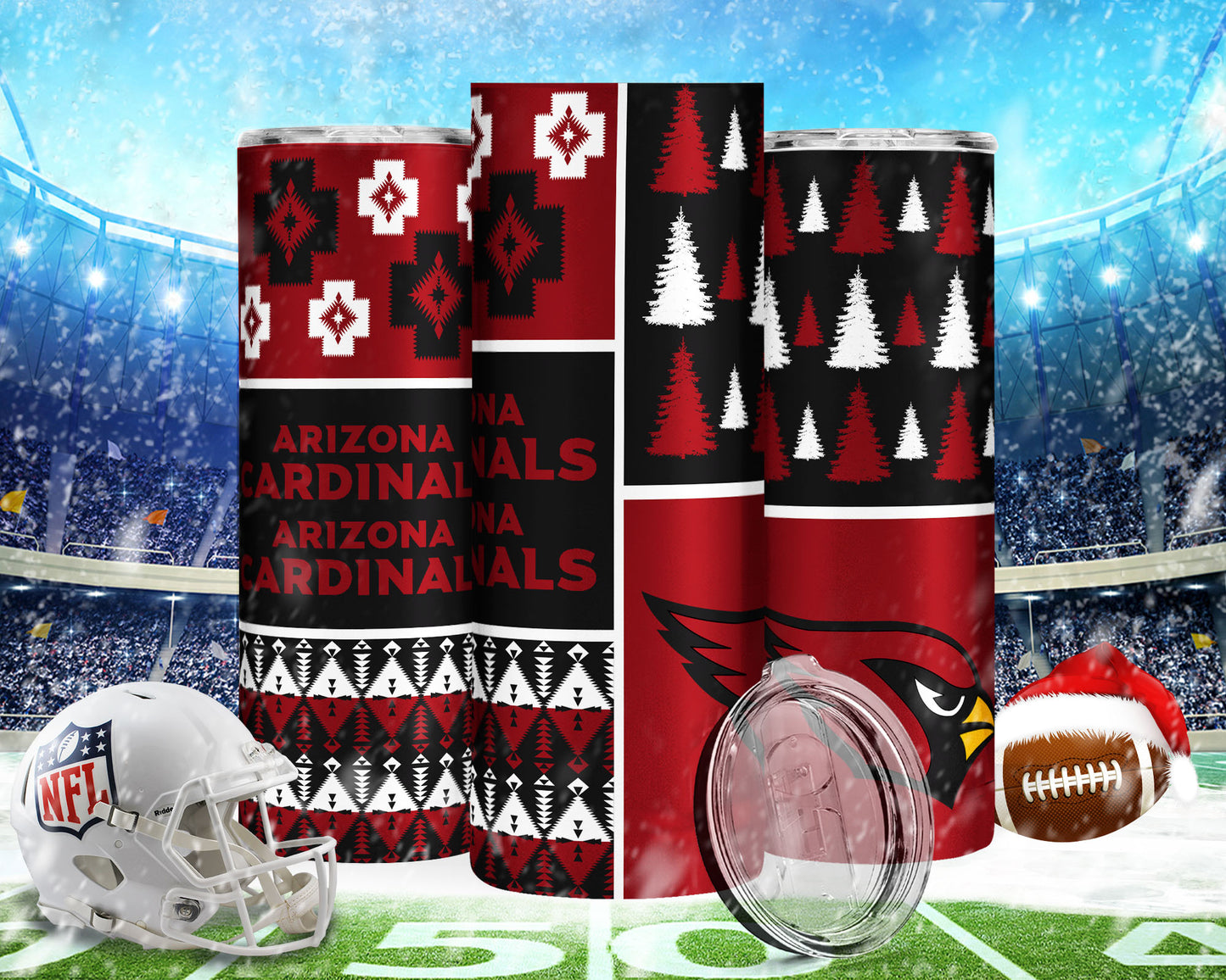 Christmas Football 20oz Sublimation Tumbler Image