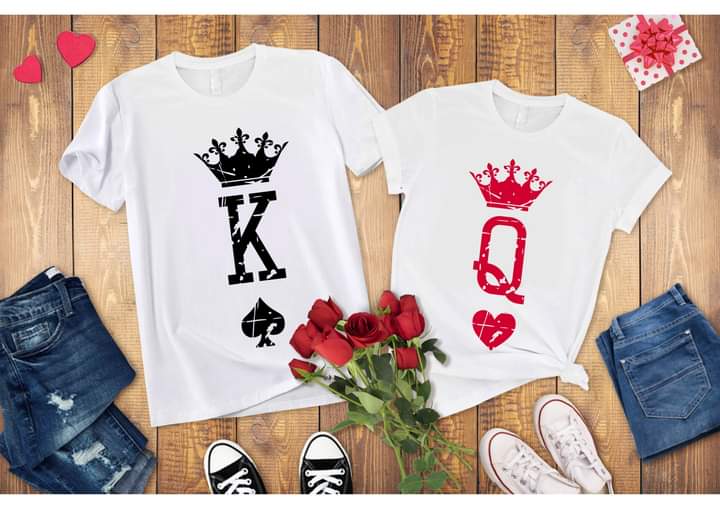 King/Queen Valentine Sublimation/DTF T-Shirt Images Bundle