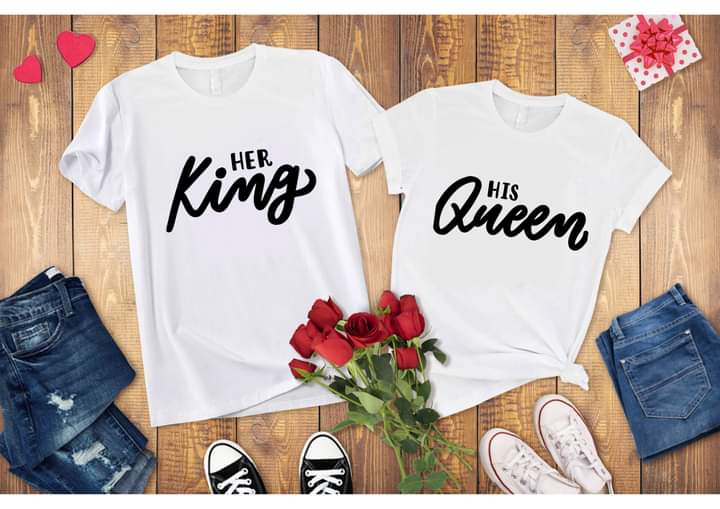 King/Queen Valentine Sublimation/DTF T-Shirt Images Bundle