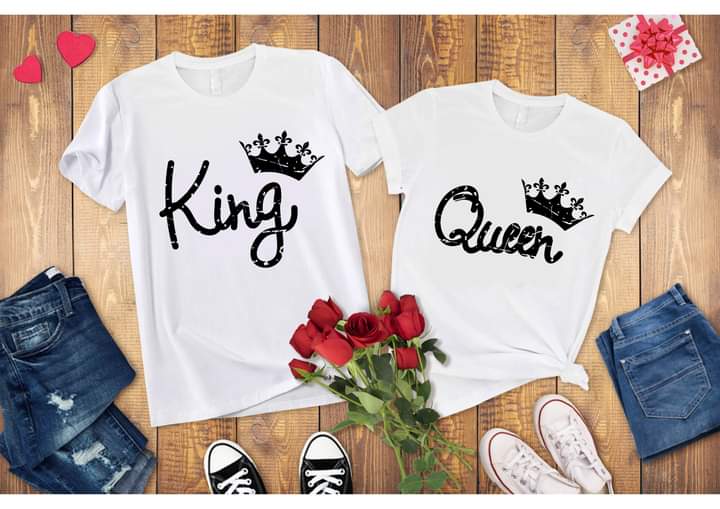 King/Queen Valentine Sublimation/DTF T-Shirt Images Bundle