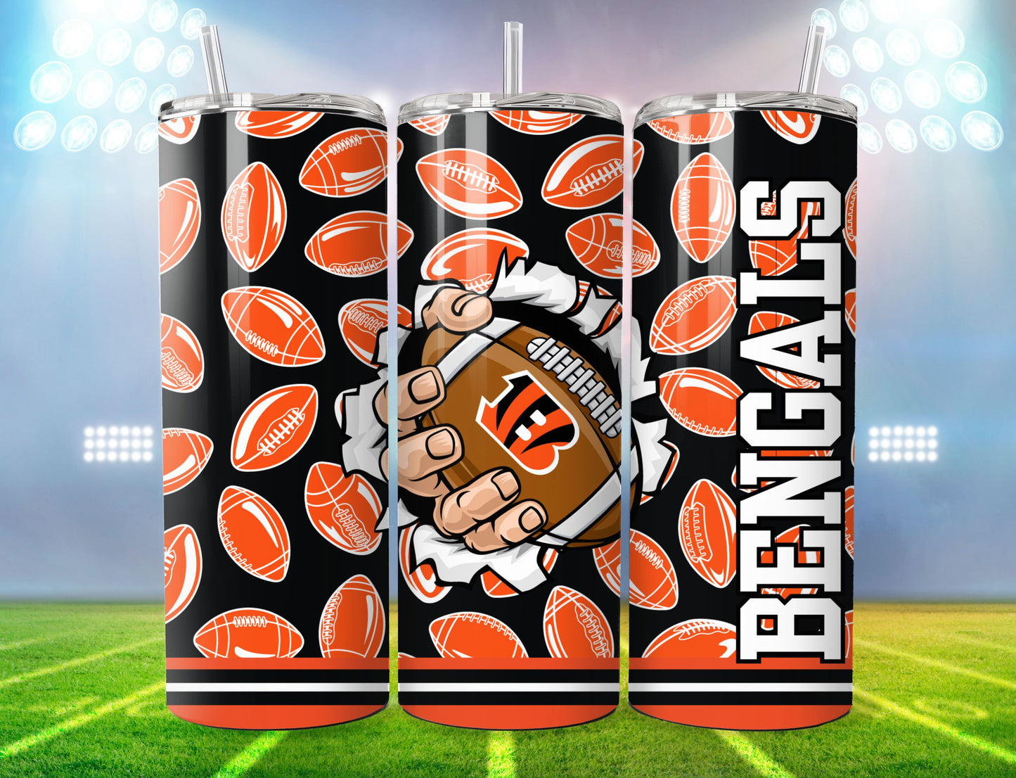 Football 20oz Sublimation Tumbler Image