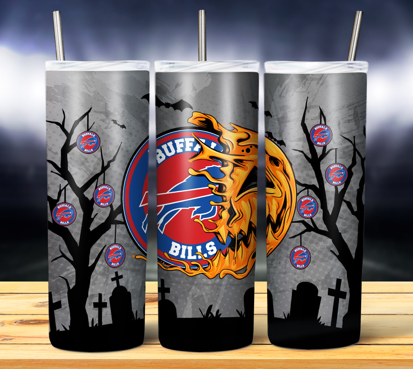 Jack o Lantern Football 20oz Sublimation Tumbler Image