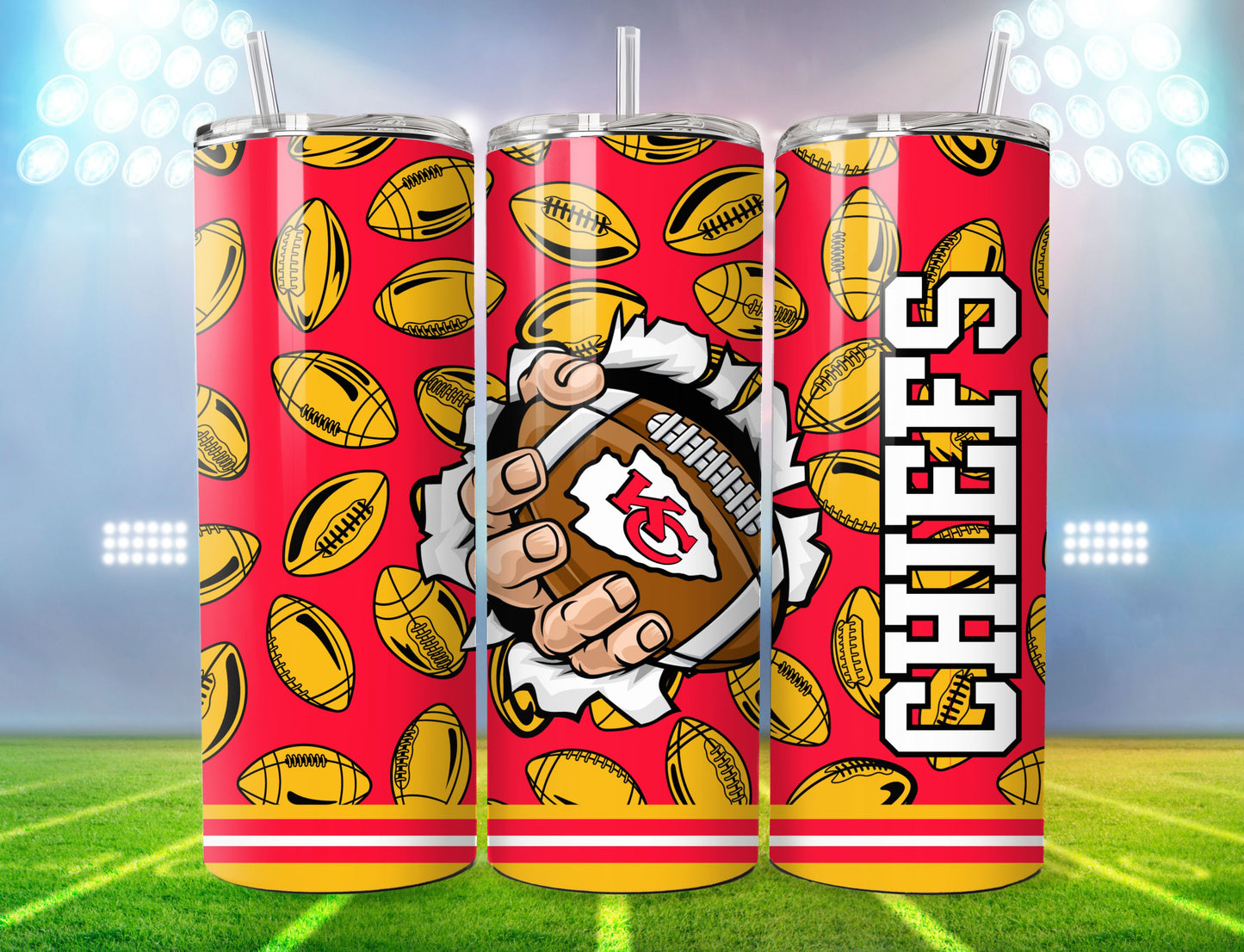 Football 20oz Sublimation Tumbler Image