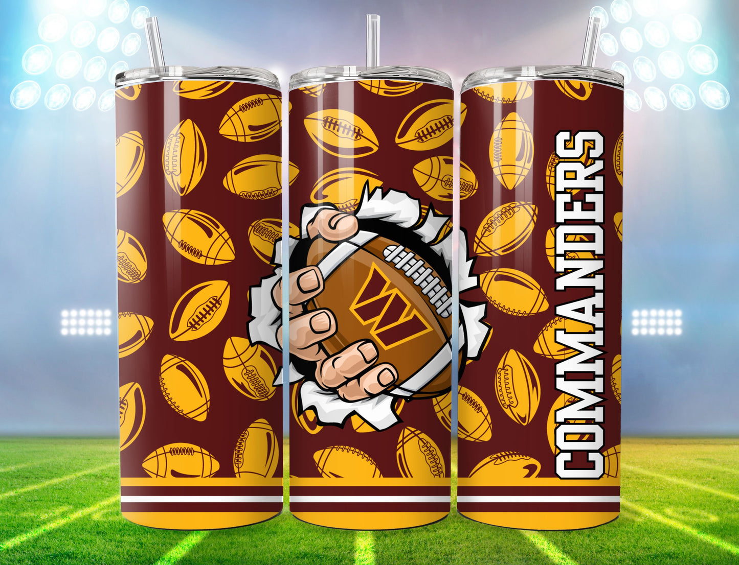 Football 20oz Sublimation Tumbler Image