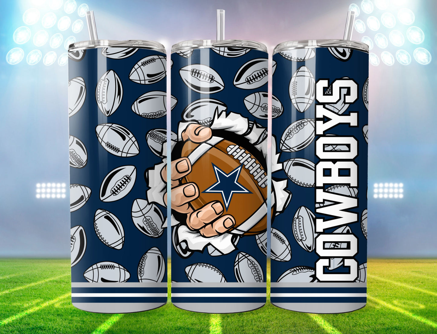 Football 20oz Sublimation Tumbler Image