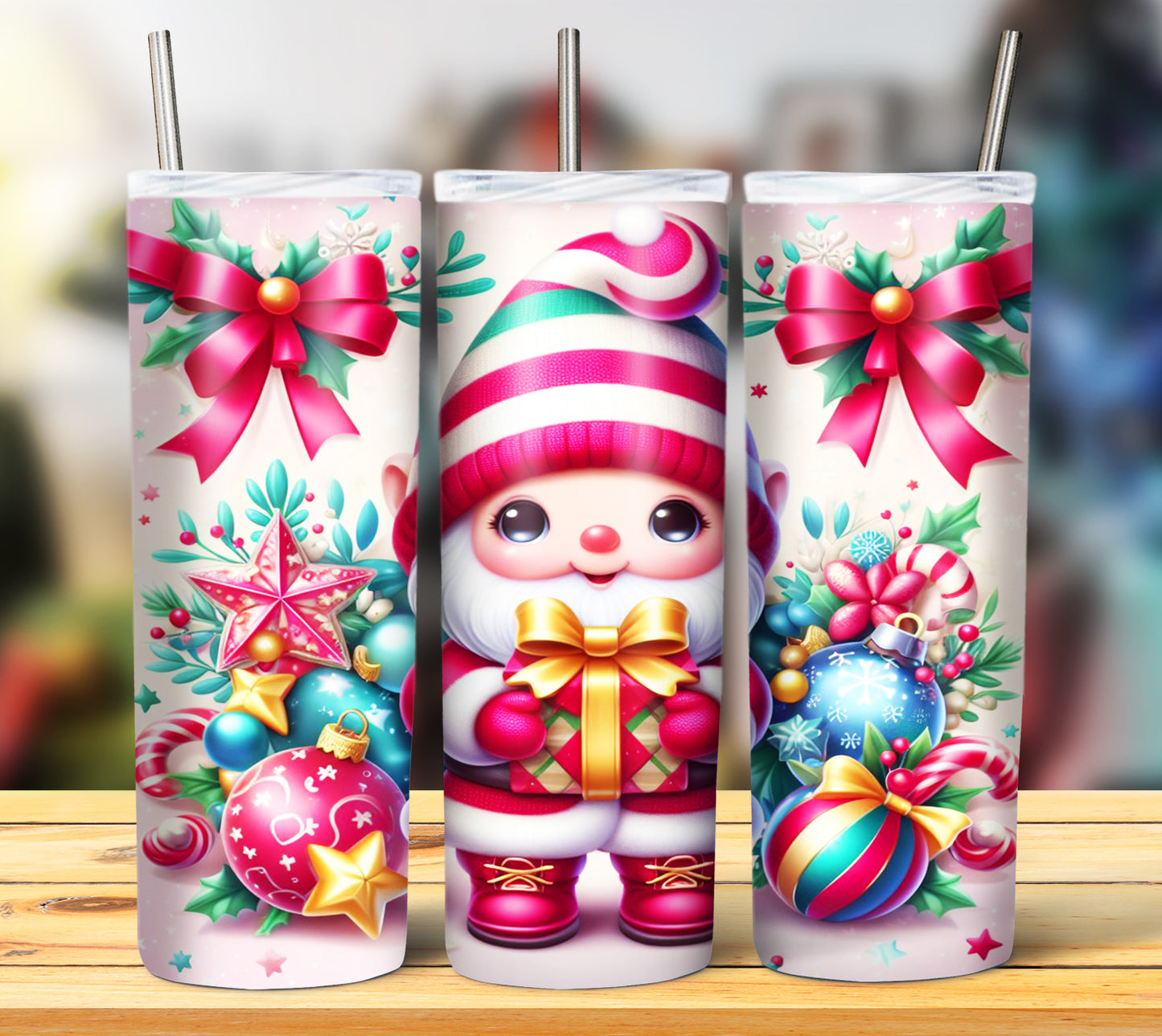 Christmas Gnomes Sublimation 20oz Images Bundle