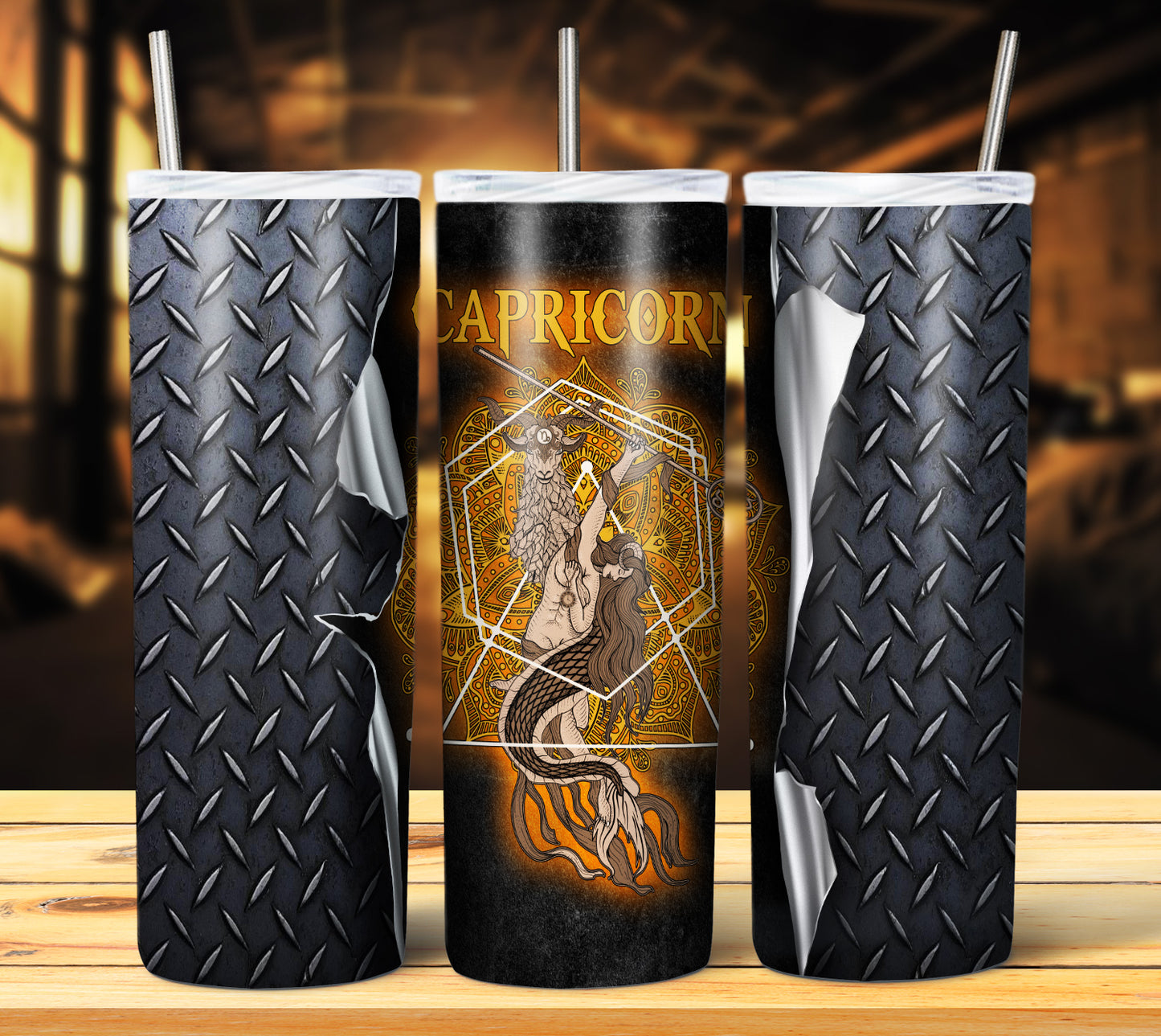 Zodiac Steel Grate 20oz Sublimation Tumbler Image