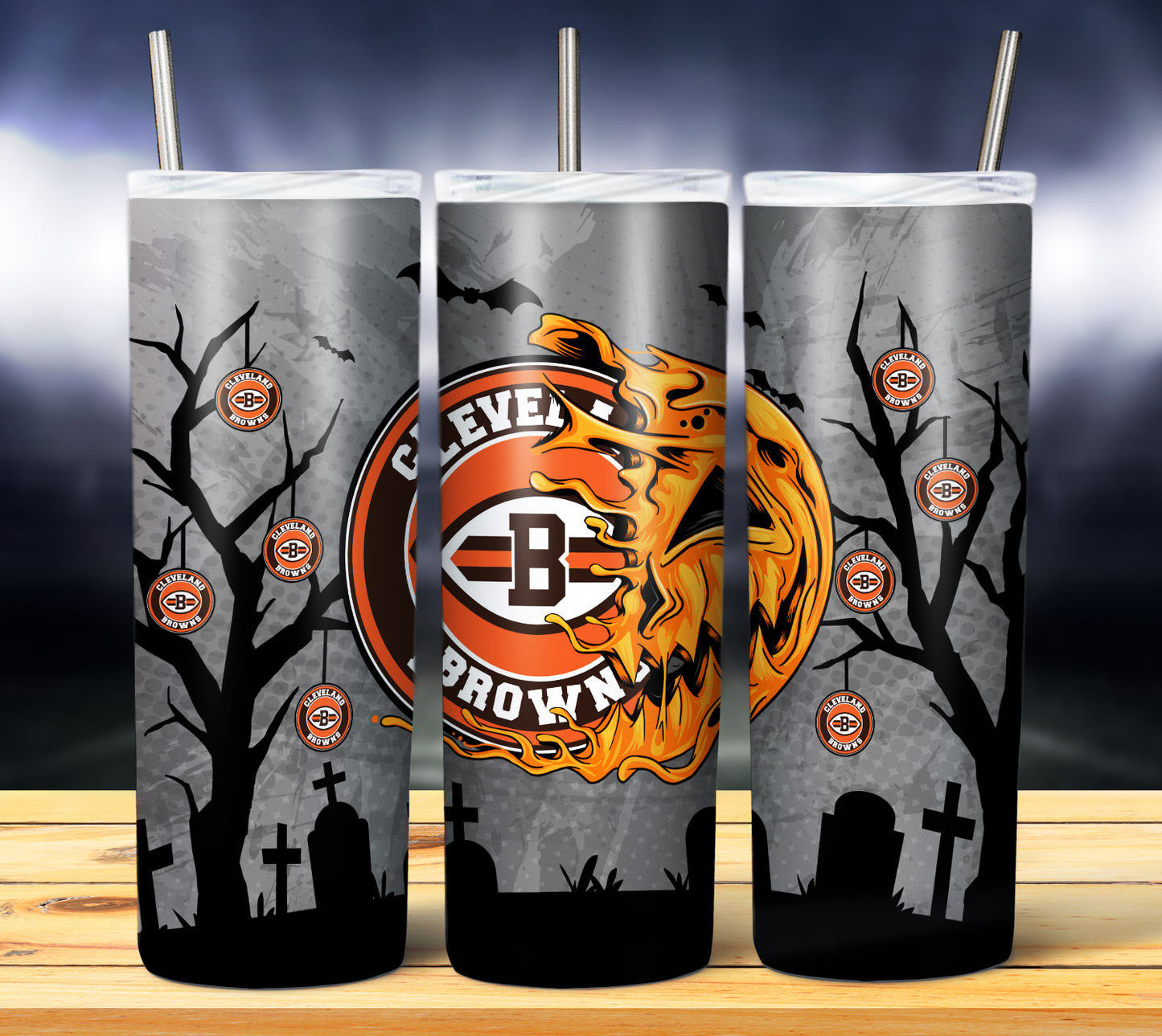 Jack o Lantern Football 20oz Sublimation Tumbler Image