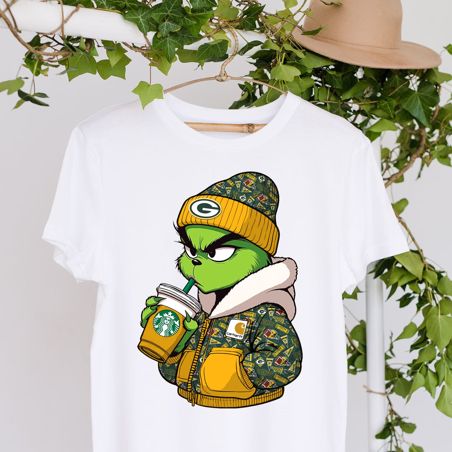 Christmas Grouch Football Sublimation T-Shirt Images / DTF