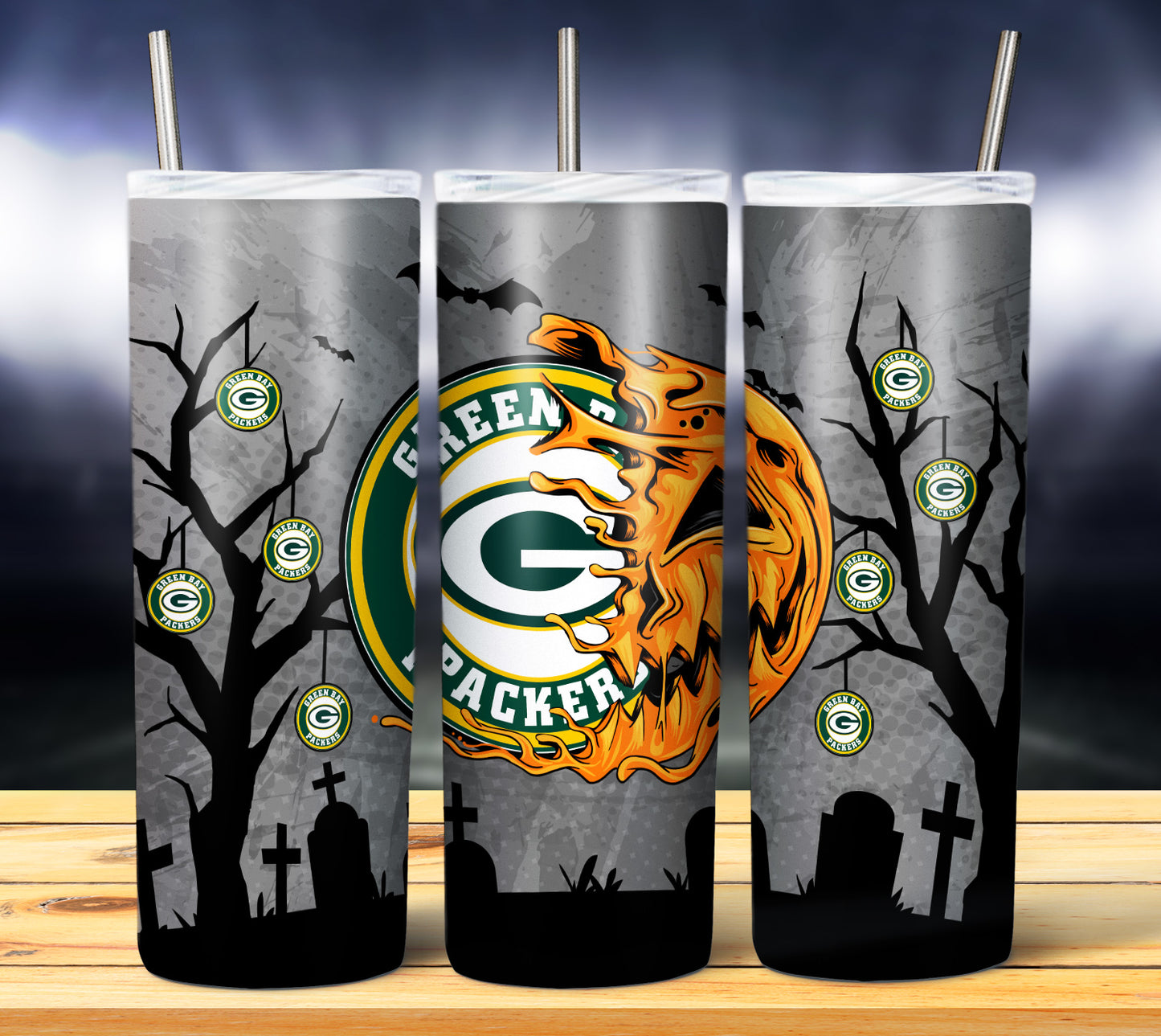 Jack o Lantern Football 20oz Sublimation Tumbler Image