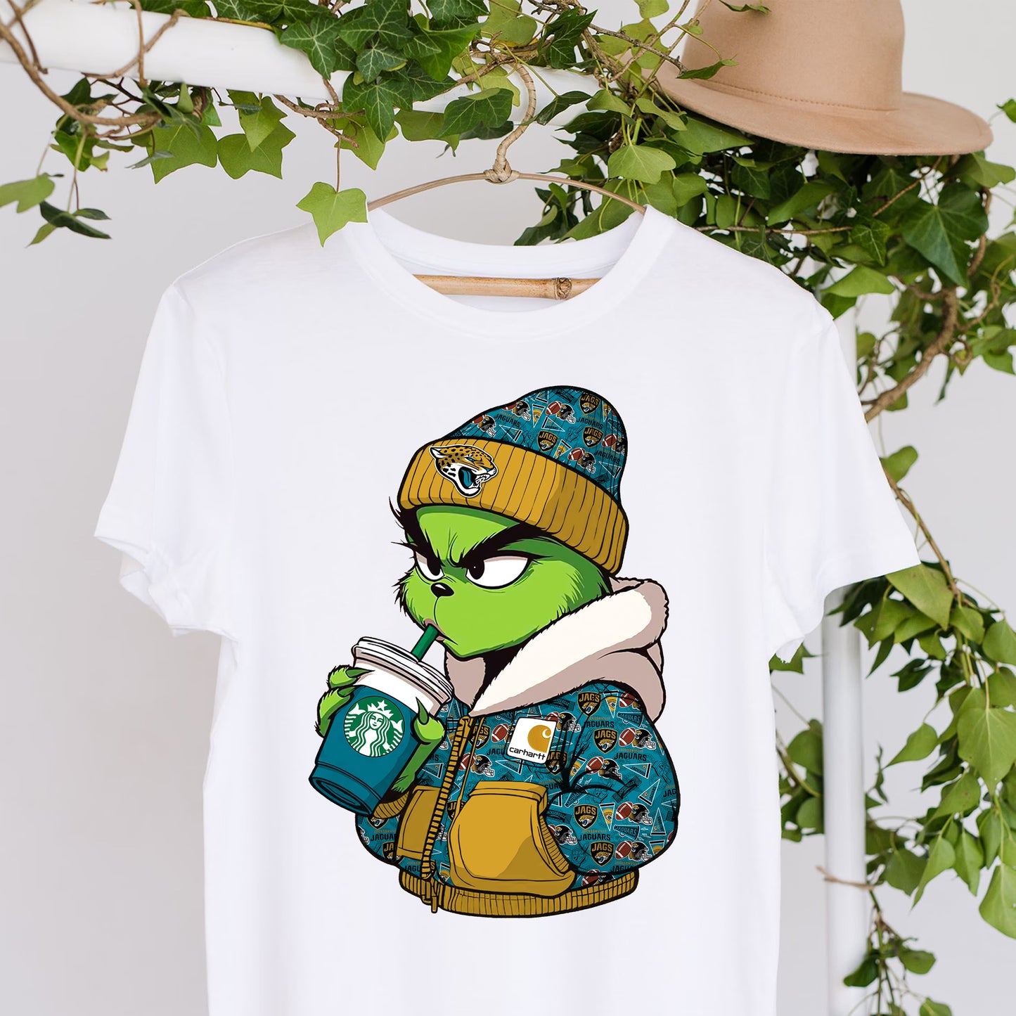 Christmas Grouch Football Sublimation T-Shirt Images / DTF