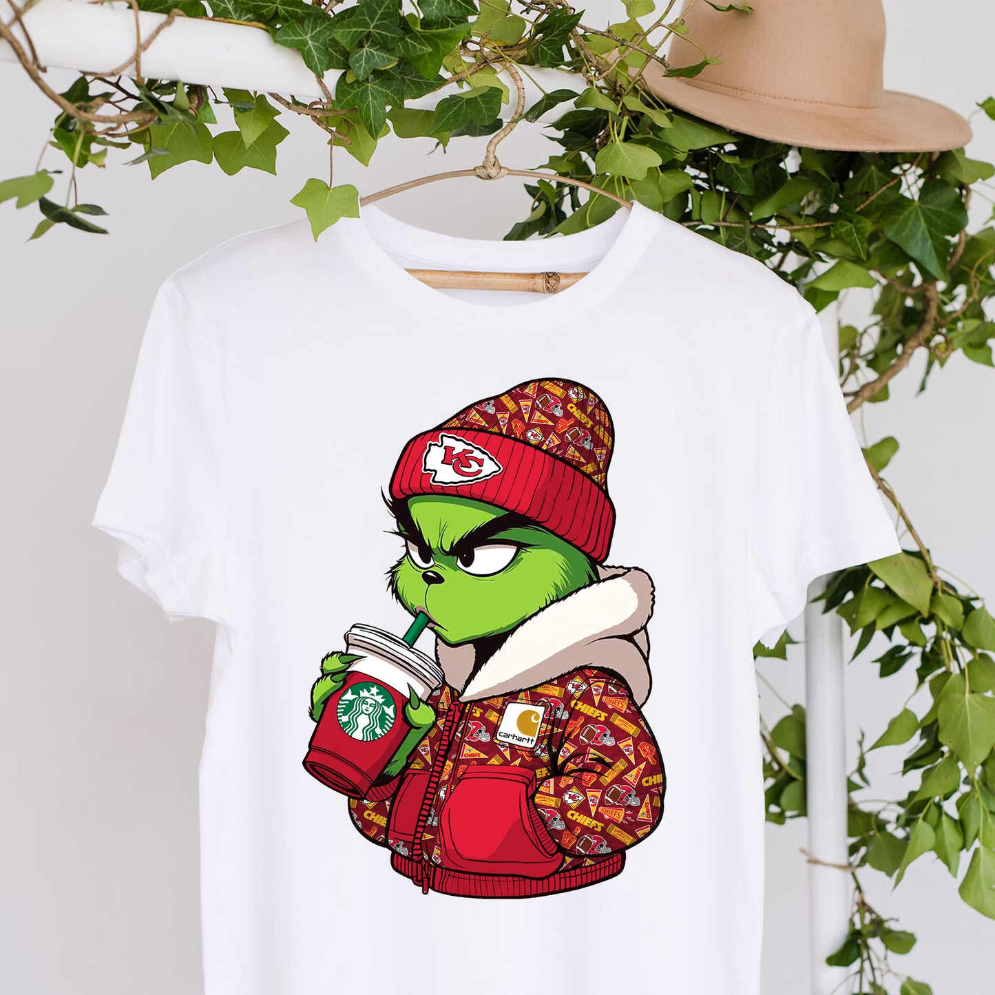 Christmas Grouch Football Sublimation T-Shirt Images / DTF