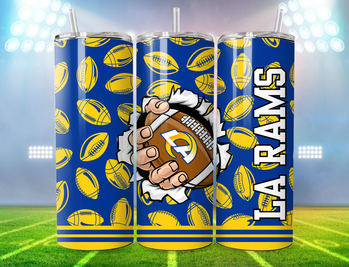 Football 20oz Sublimation Tumbler Image