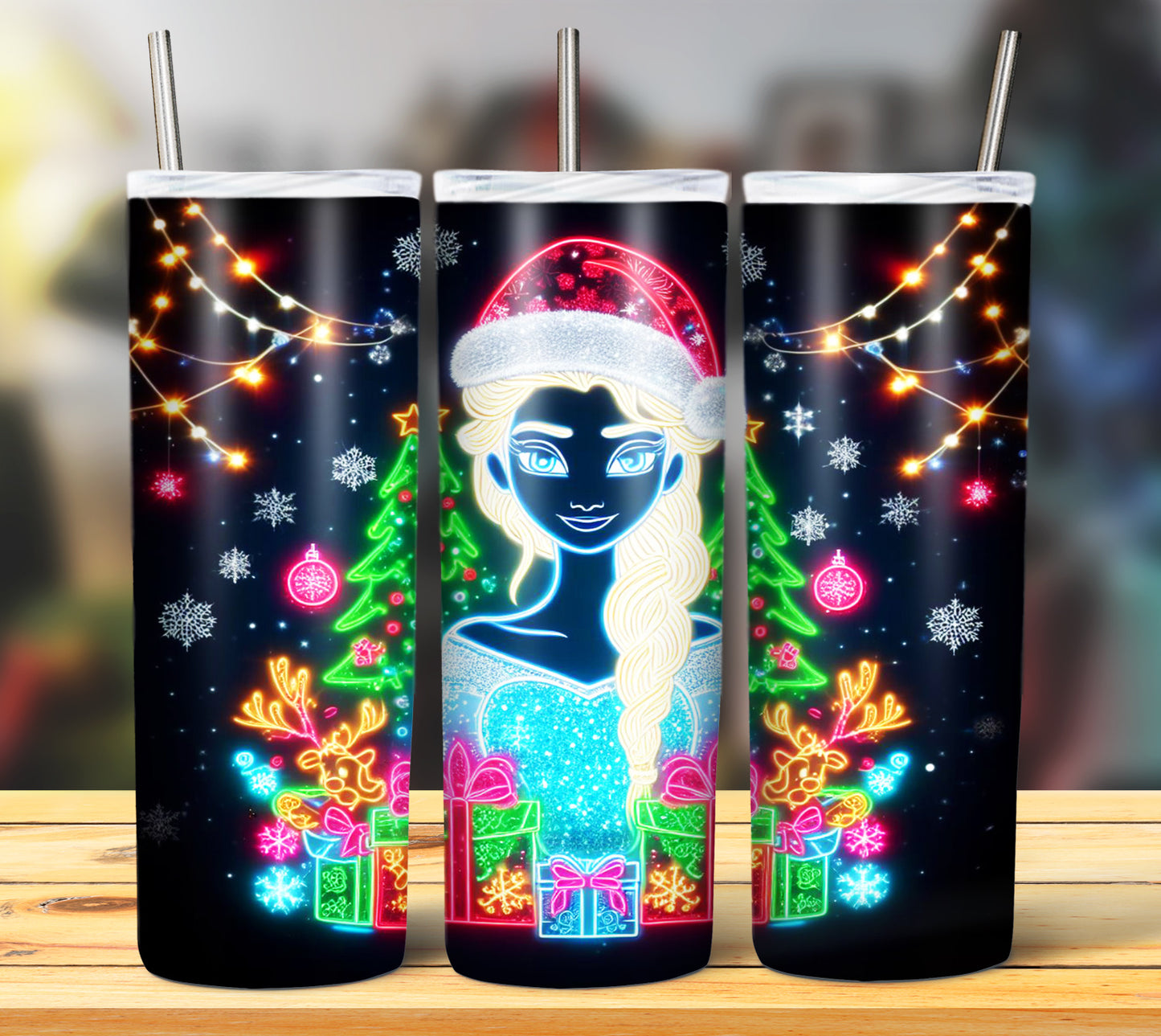 100+ Christmas LED Lights Sublimation 20oz Images Bundle