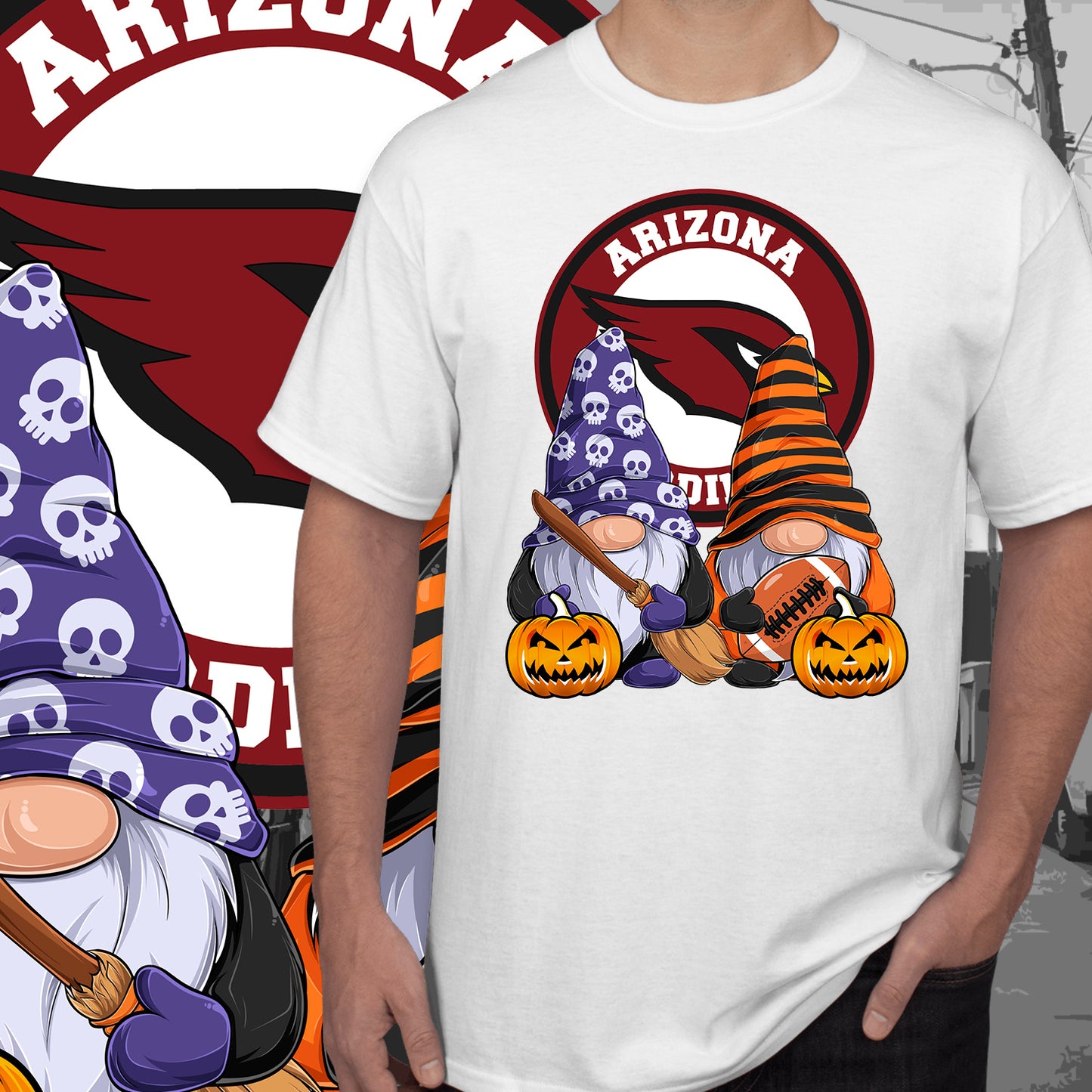 Halloween Football Gnomes Sublimation/DTF T-Shirt Images