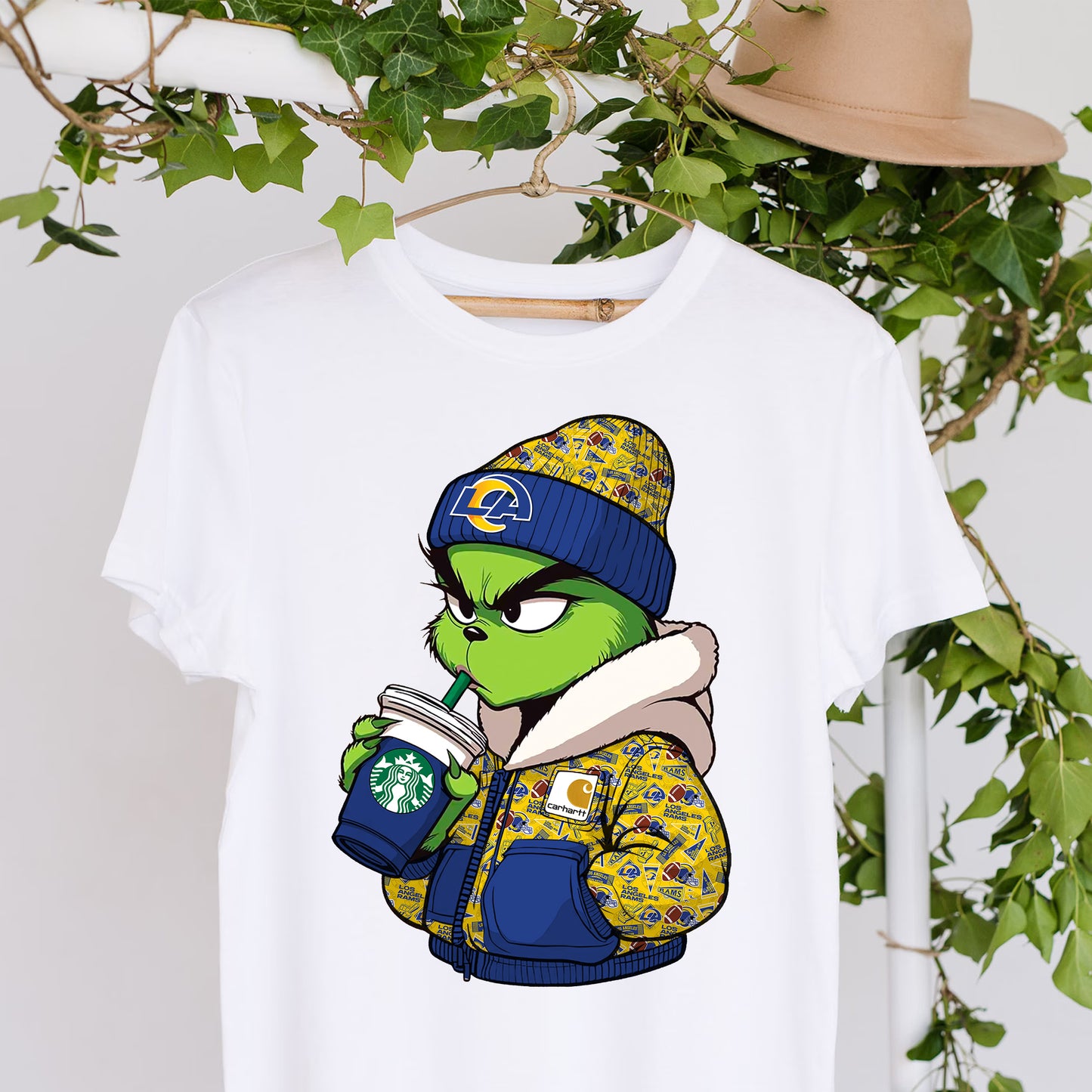 Christmas Grouch Football Sublimation T-Shirt Images / DTF