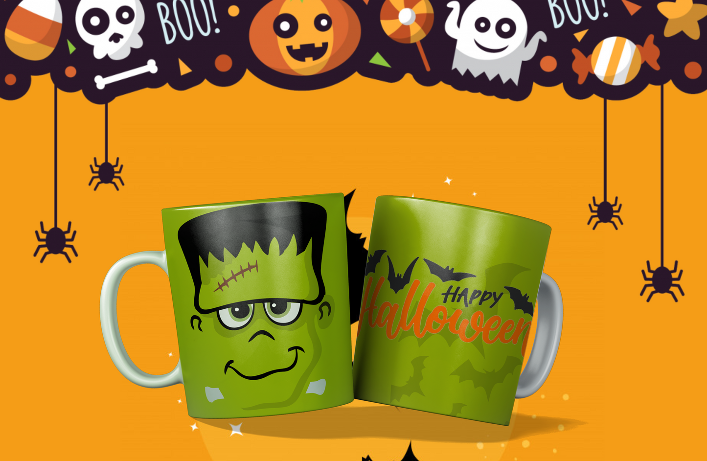 20 Cute Halloween Sublimation 11/15oz Mug Images Bundle