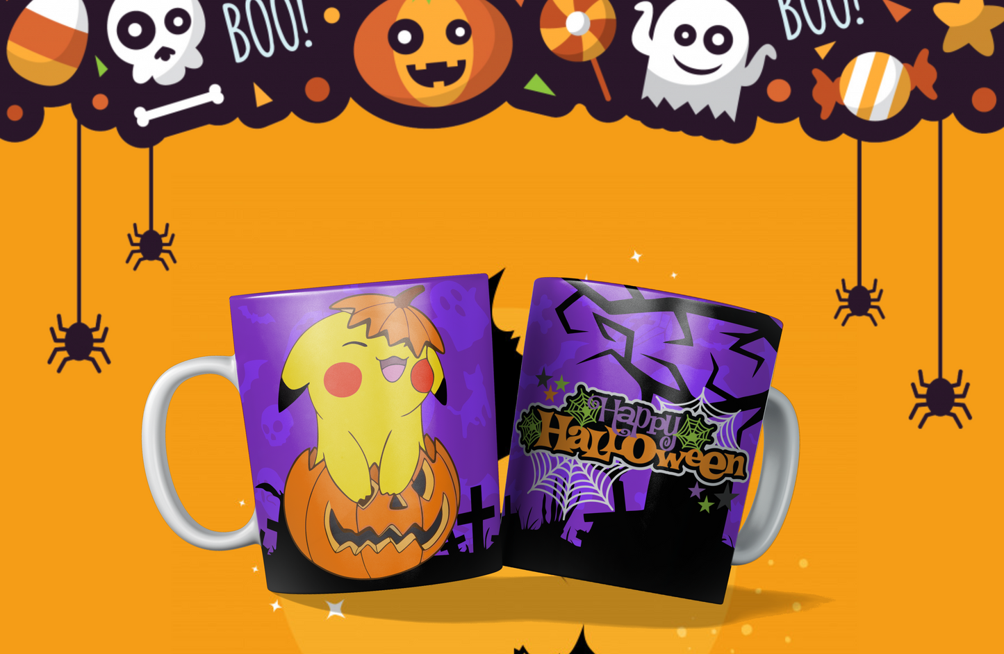 20 Cute Halloween Sublimation 11/15oz Mug Images Bundle