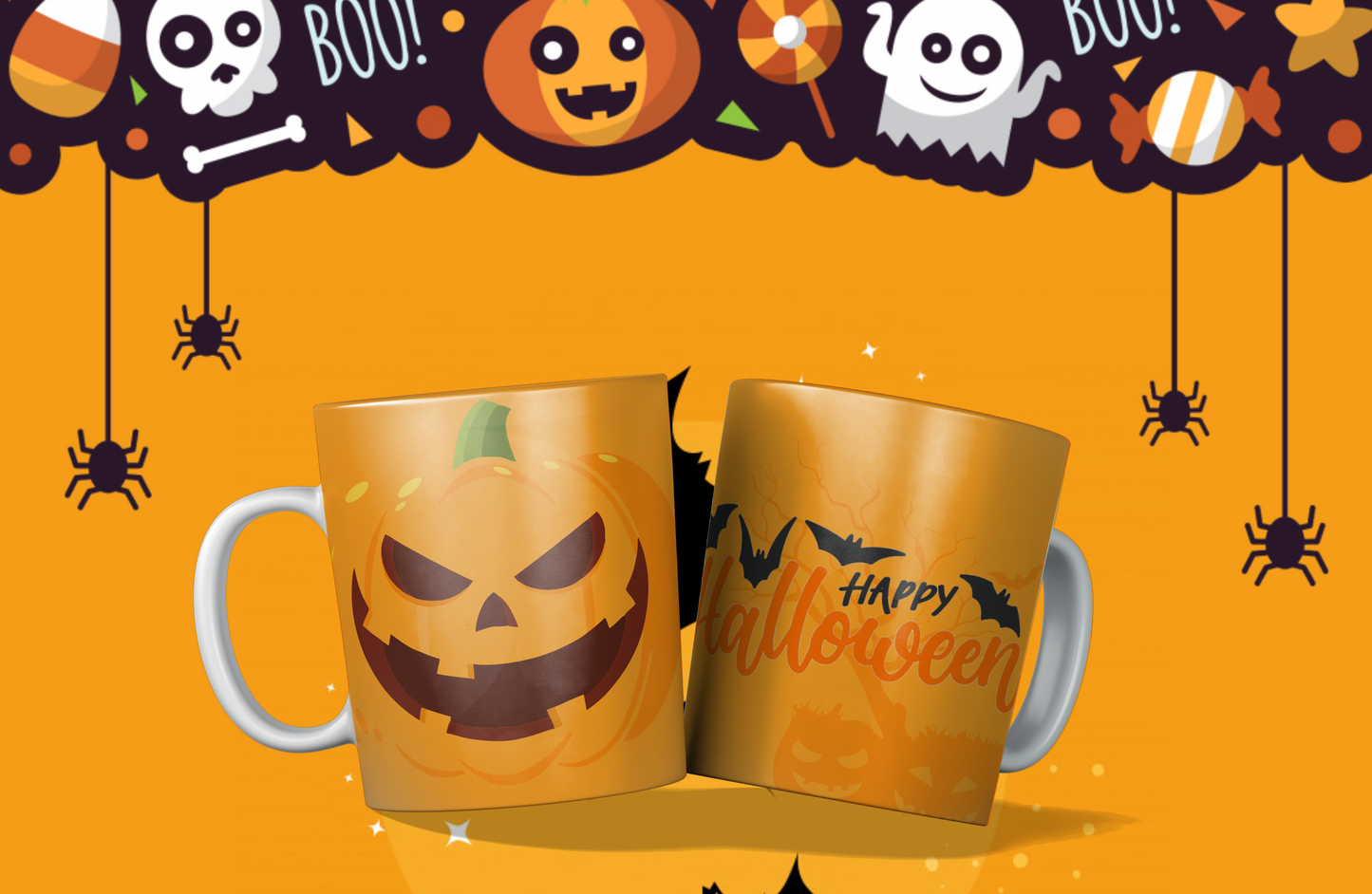 20 Cute Halloween Sublimation 11/15oz Mug Images Bundle