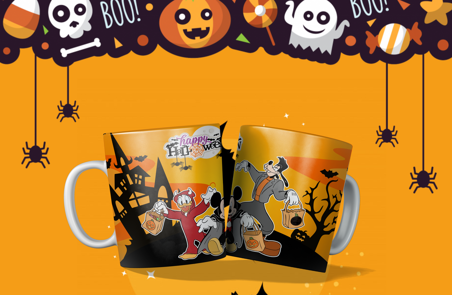 20 Cute Halloween Sublimation 11/15oz Mug Images Bundle