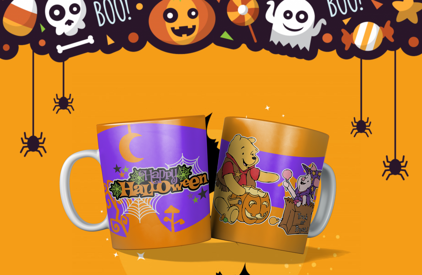 20 Cute Halloween Sublimation 11/15oz Mug Images Bundle