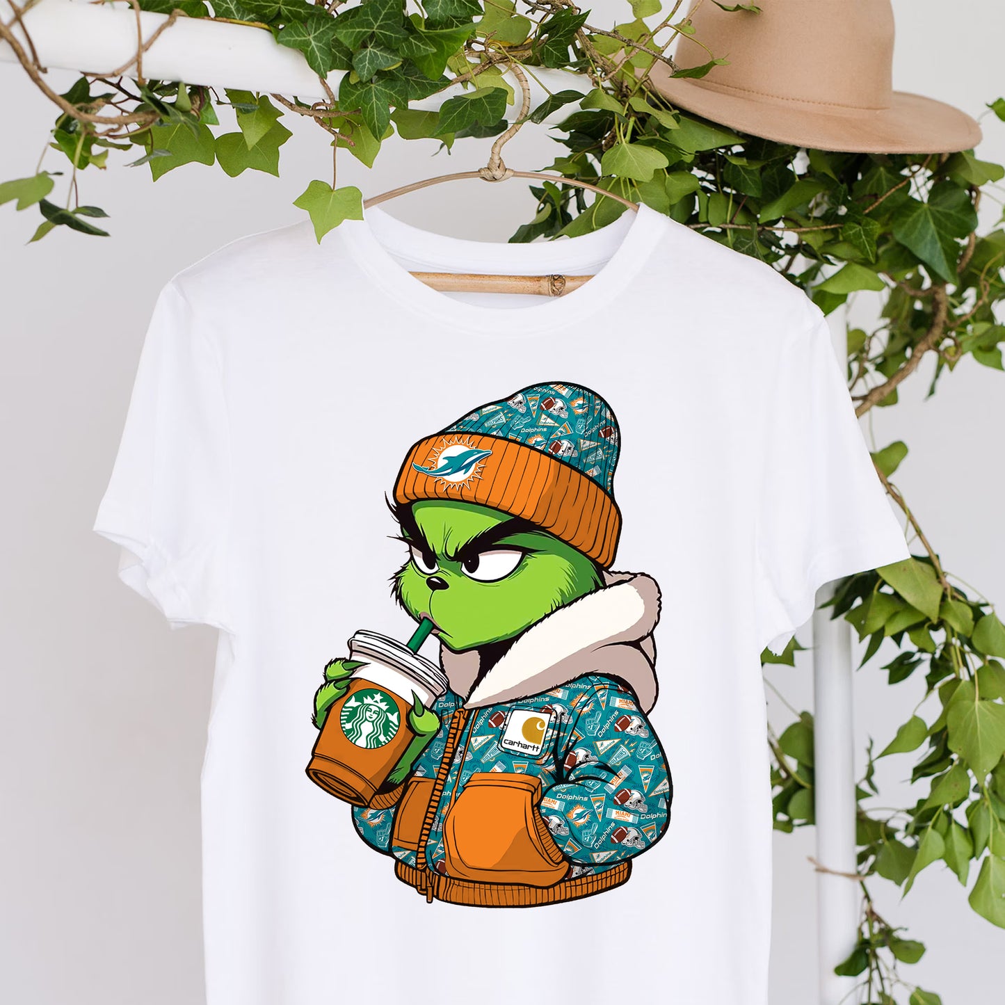 Christmas Grouch Football Sublimation T-Shirt Images / DTF