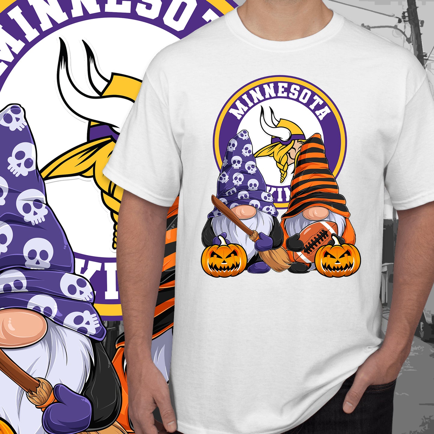 Halloween Football Gnomes Sublimation/DTF T-Shirt Images