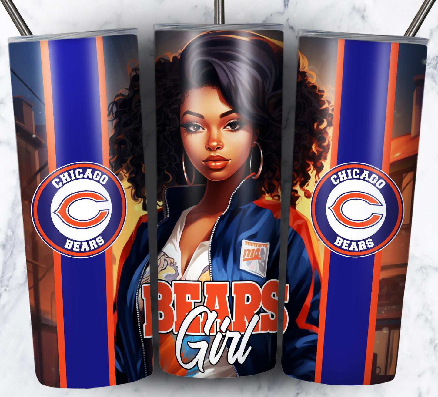 Girl Football 20oz Sublimation Tumbler Image