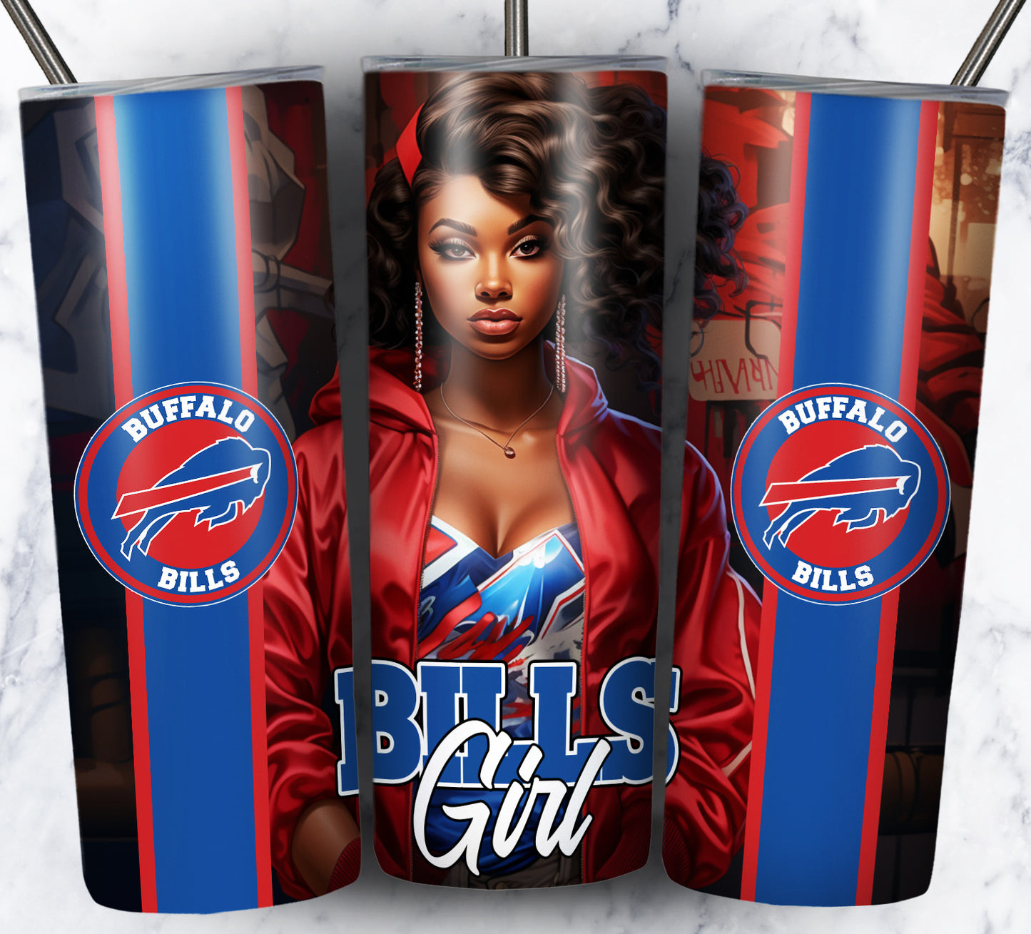 Girl Football 20oz Sublimation Tumbler Image