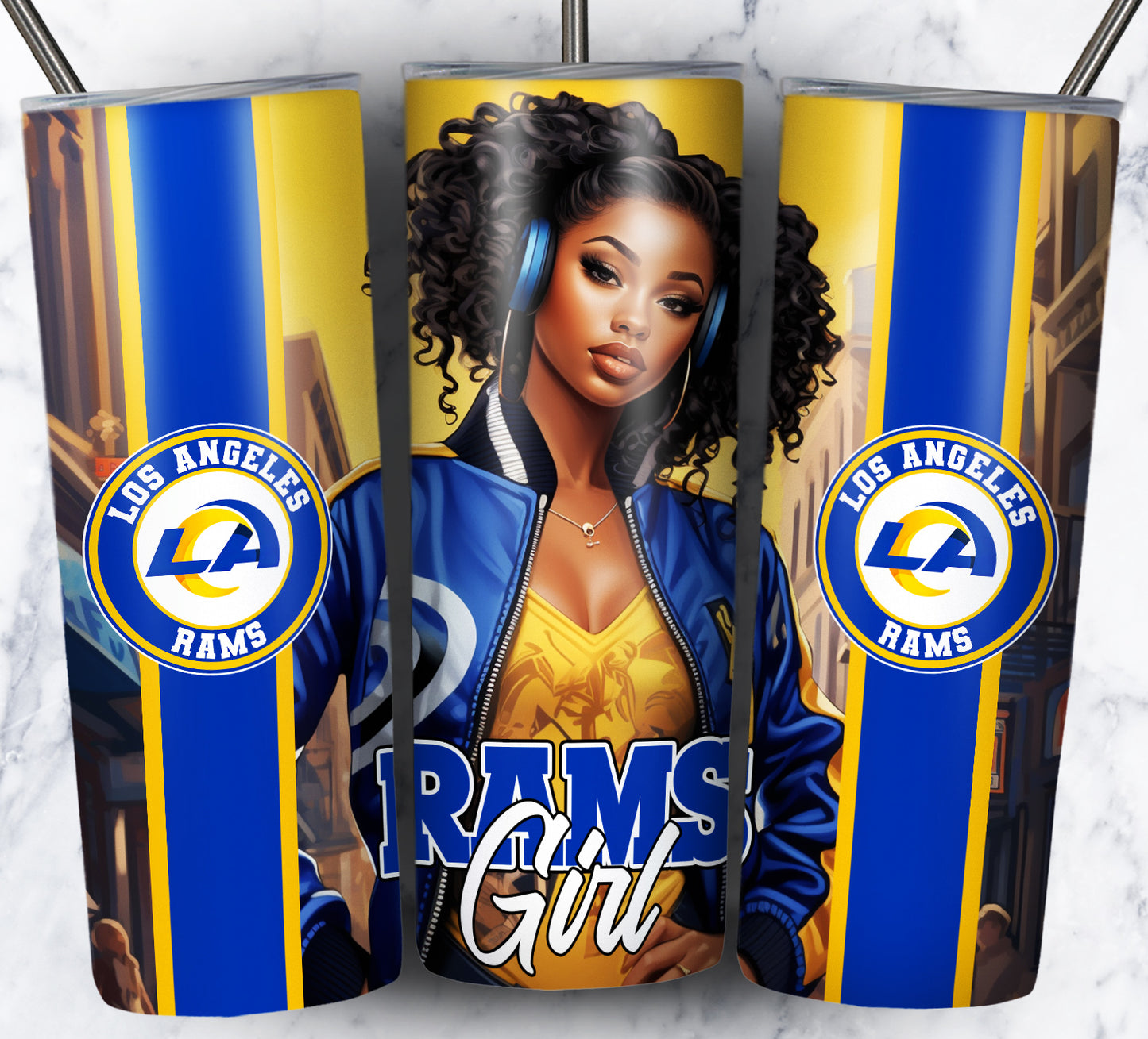 Girl Football 20oz Sublimation Tumbler Image