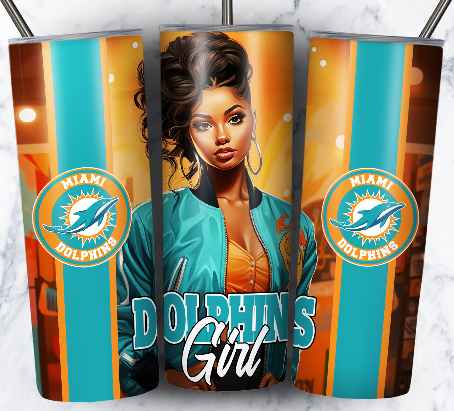 Girl Football 20oz Sublimation Tumbler Image