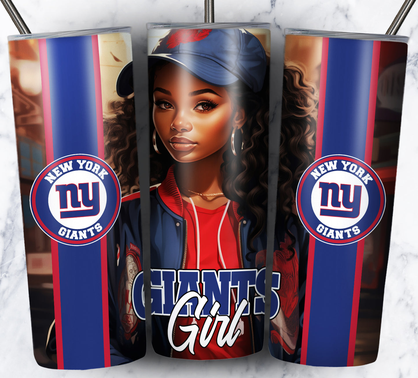 Girl Football 20oz Sublimation Tumbler Image