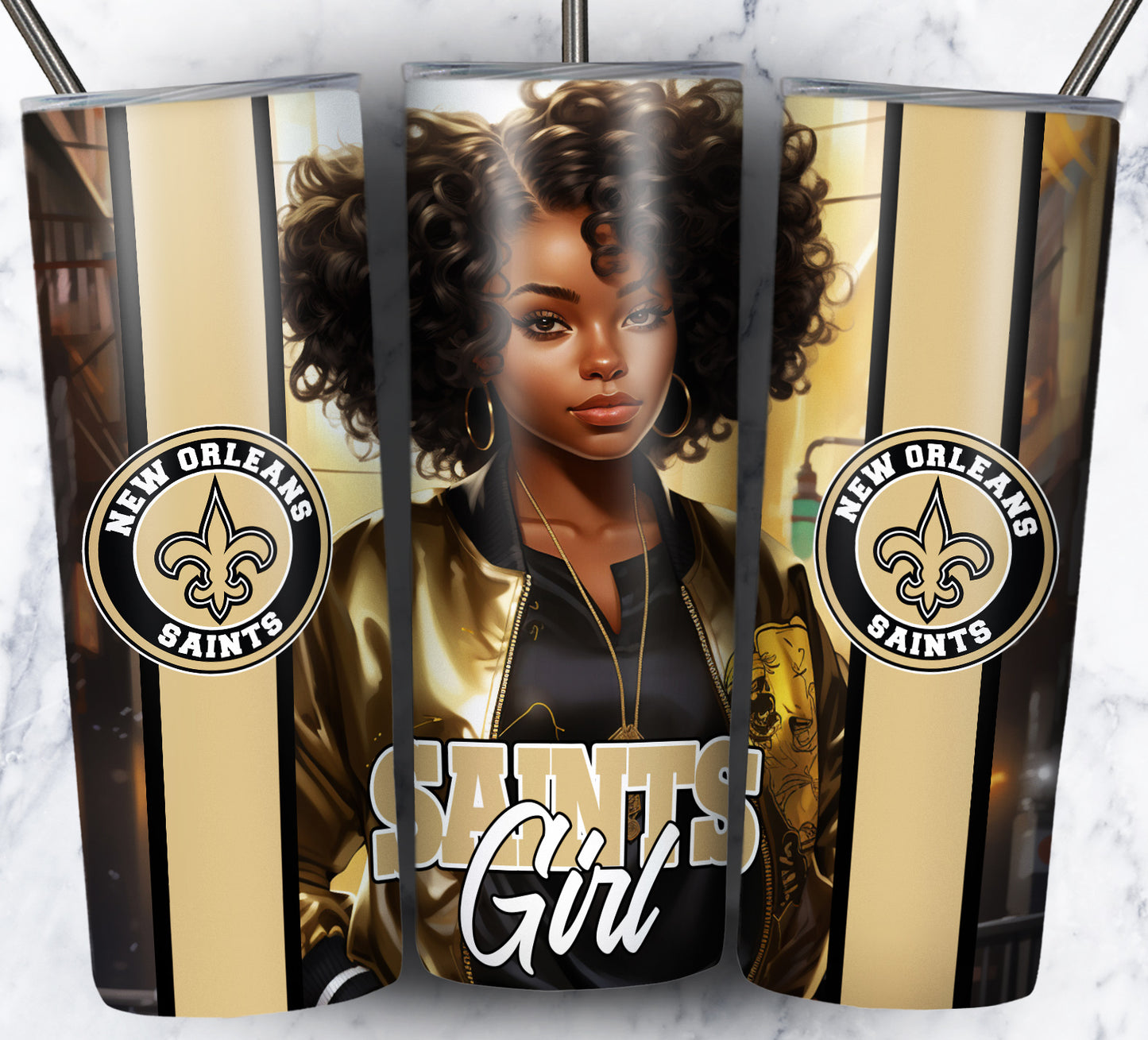 Girl Football 20oz Sublimation Tumbler Image