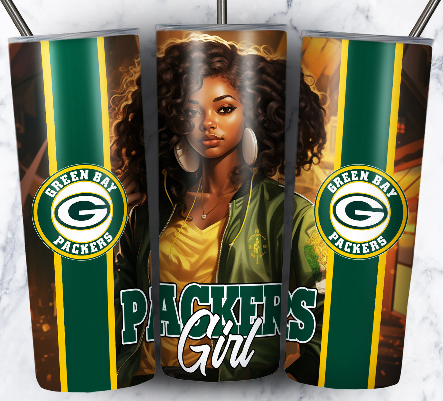 Girl Football 20oz Sublimation Tumbler Image