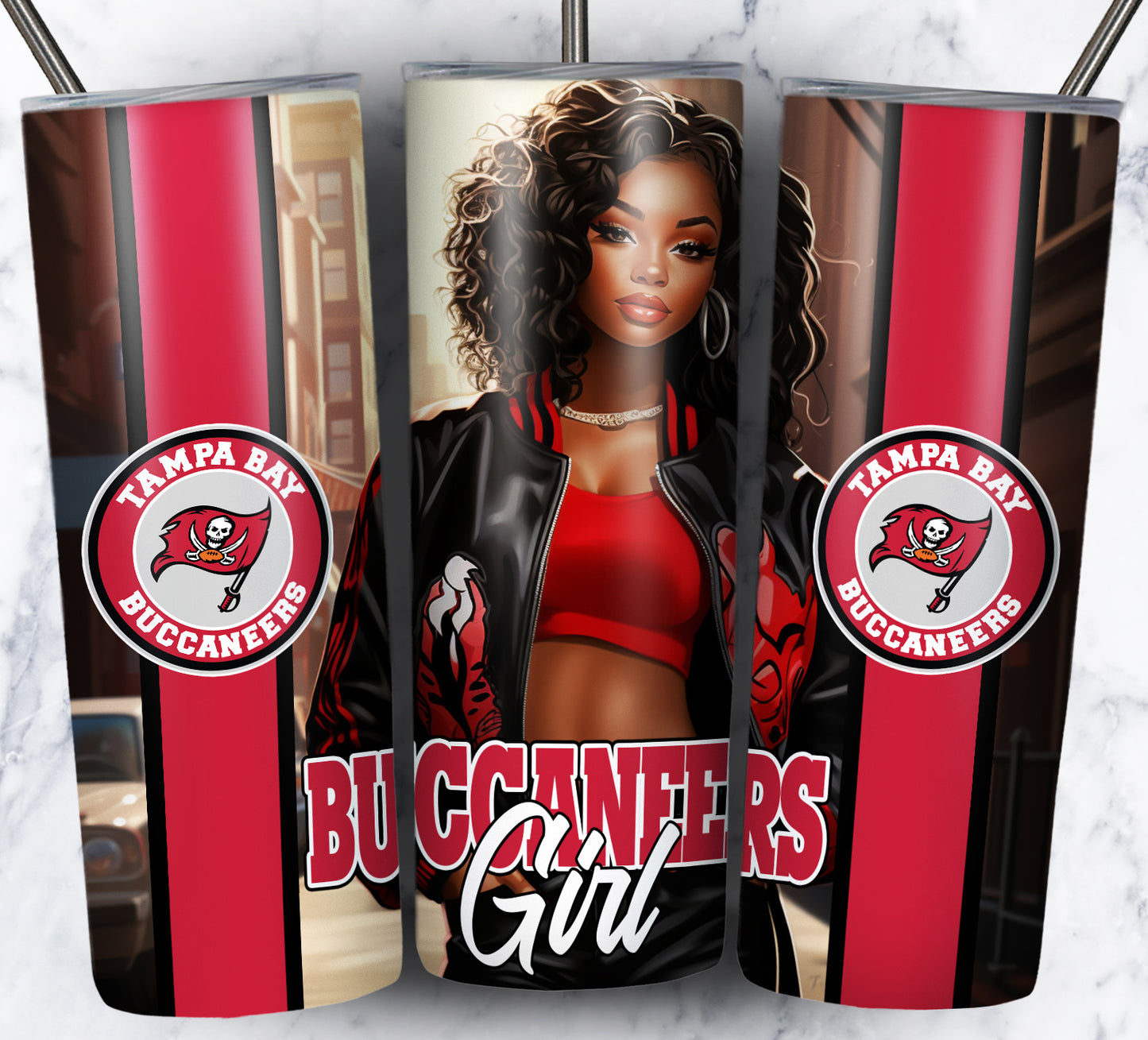 Girl Football 20oz Sublimation Tumbler Image