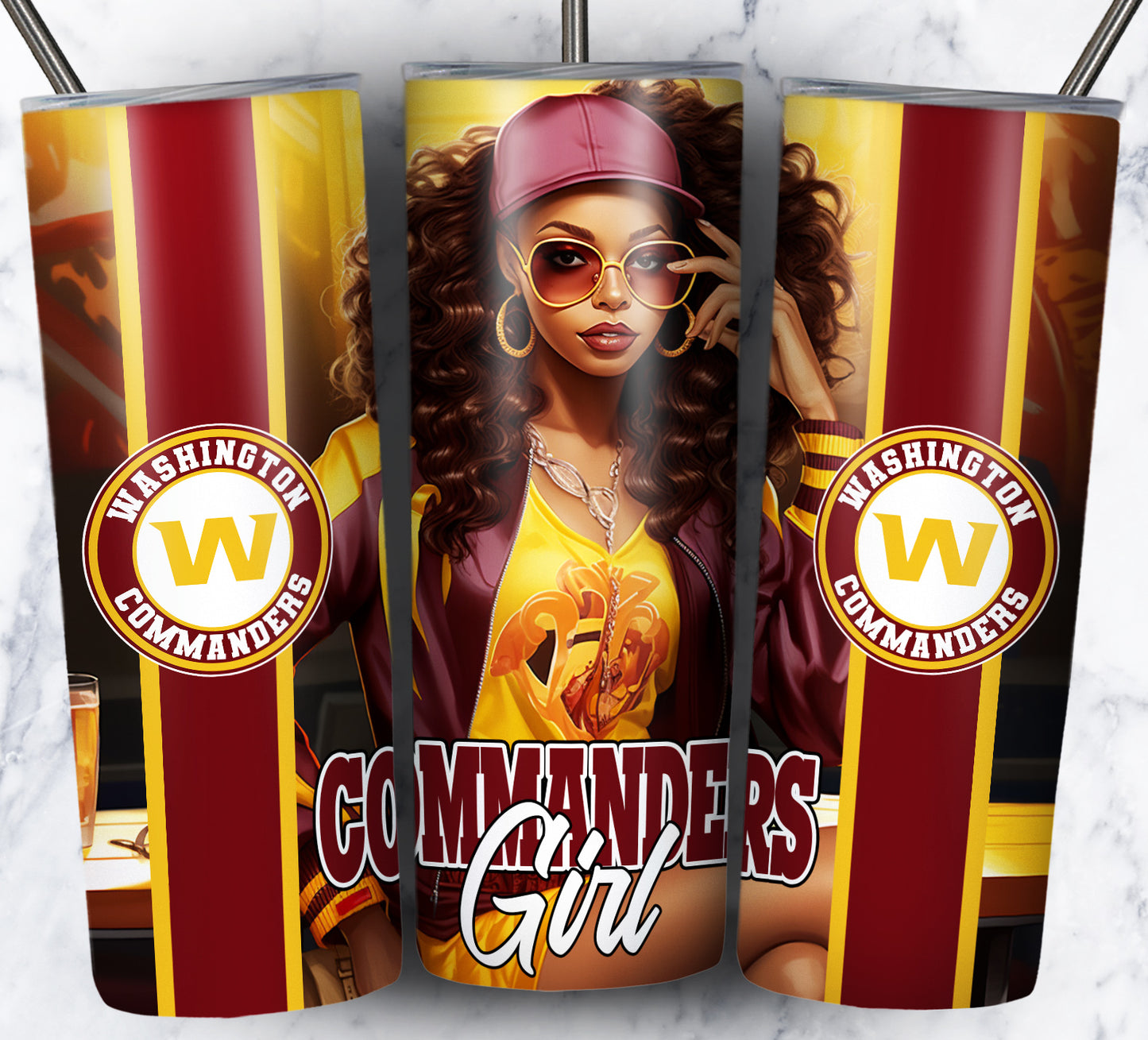 Girl Football 20oz Sublimation Tumbler Image