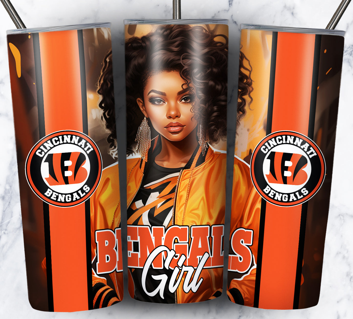 Girl Football 20oz Sublimation Tumbler Image