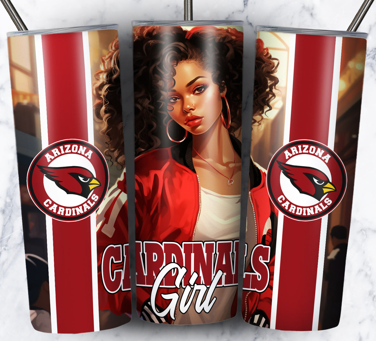 Girl Football 20oz Sublimation Tumbler Image