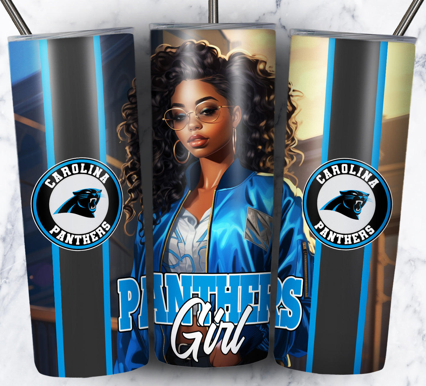 Girl Football 20oz Sublimation Tumbler Image