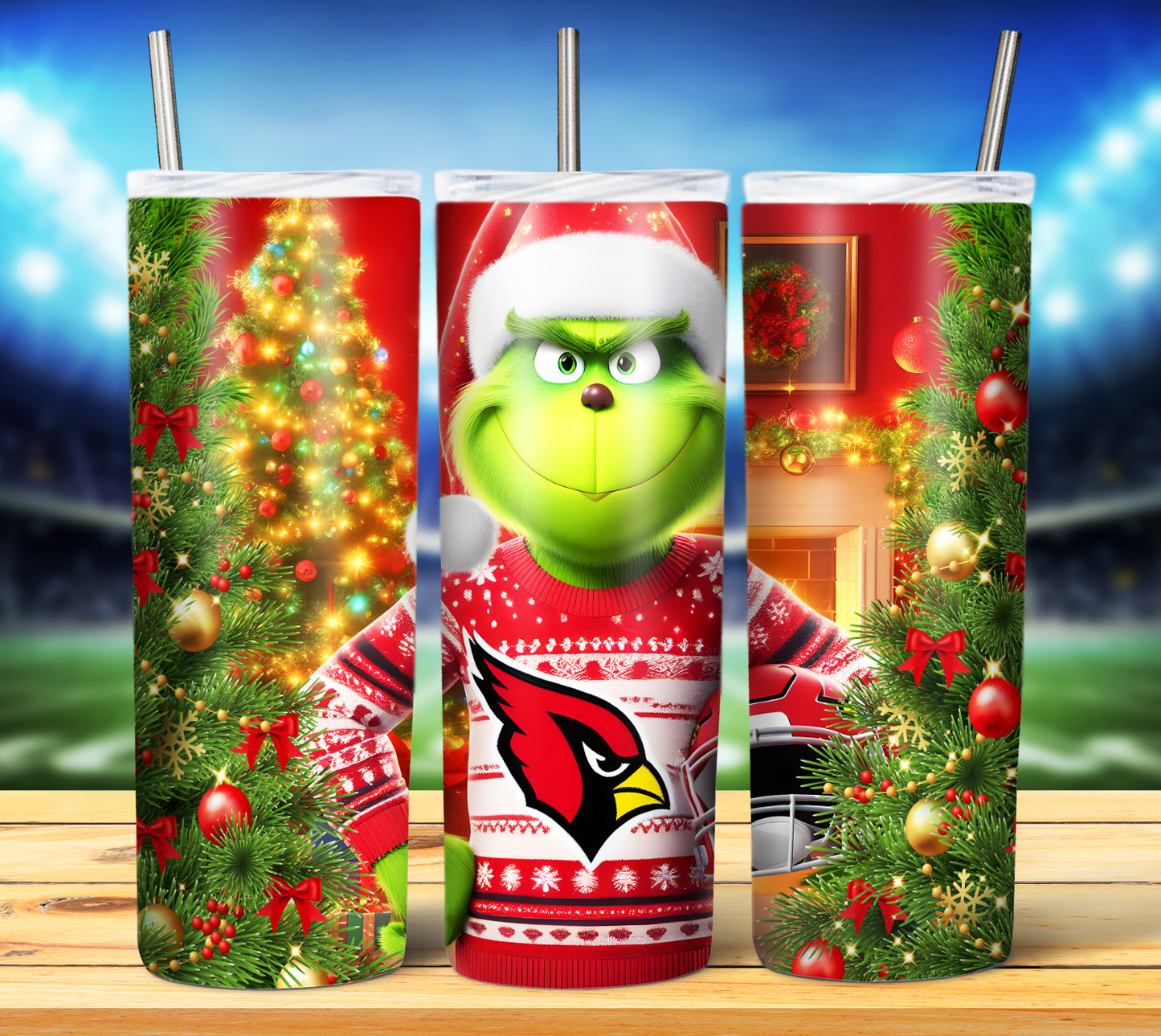 Christmas Football Grouch 20oz Sublimation Tumbler Image