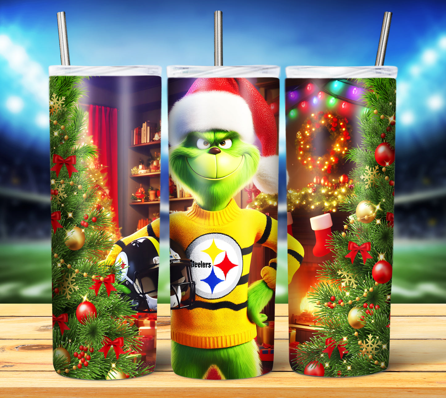 Christmas Football Grouch 20oz Sublimation Tumbler Image