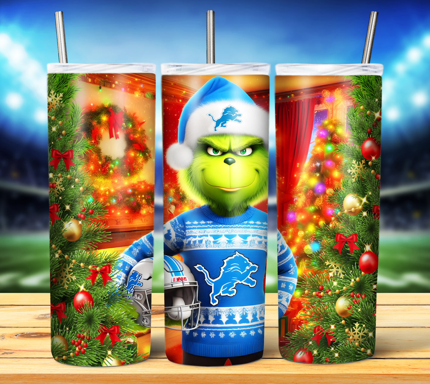 Christmas Football Grouch 20oz Sublimation Tumbler Image