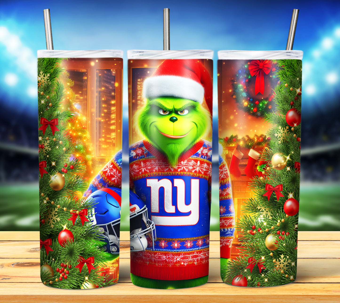 Christmas Football Grouch 20oz Sublimation Tumbler Image