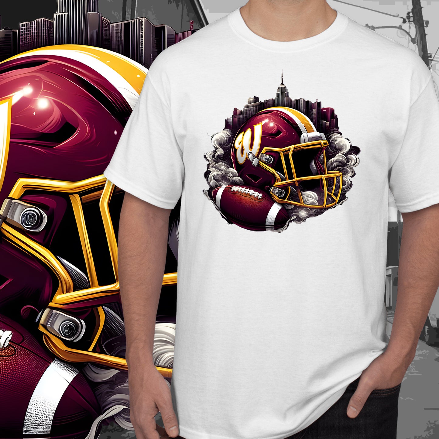 Smoke City Football Sublimation/DTF T-Shirt Images